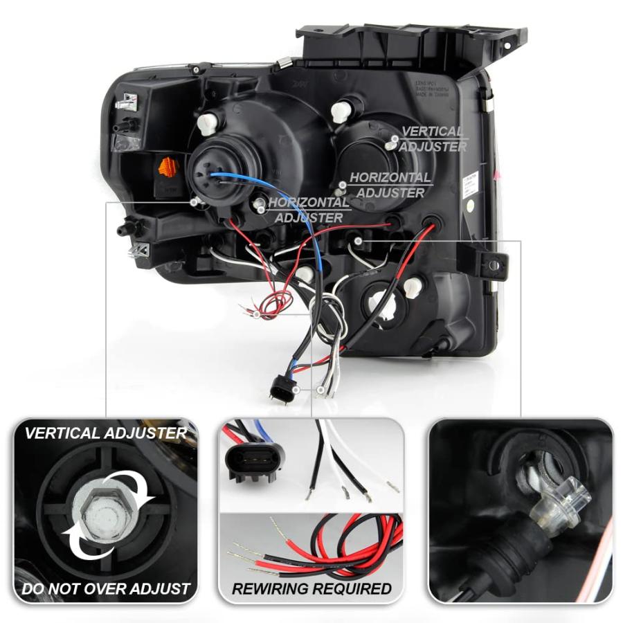 【並行輸入品】ACANII   For 2009 2014 Ford F150 LED Halo Ring Black Housing Projの画像