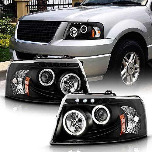 【並行輸入品】ACANII   For 2003 2006 Ford Expedition LED Halo Black Housing Proの画像