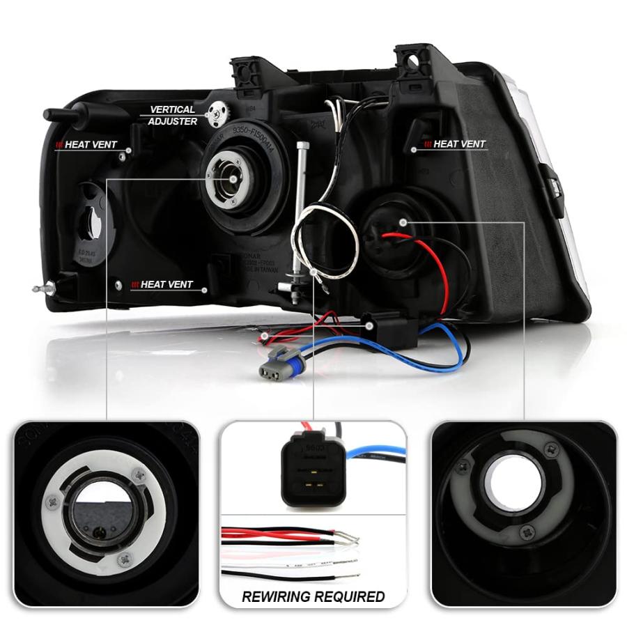 【並行輸入品】ACANII   For 2003 2006 Ford Expedition LED Halo Black Housing Proの画像