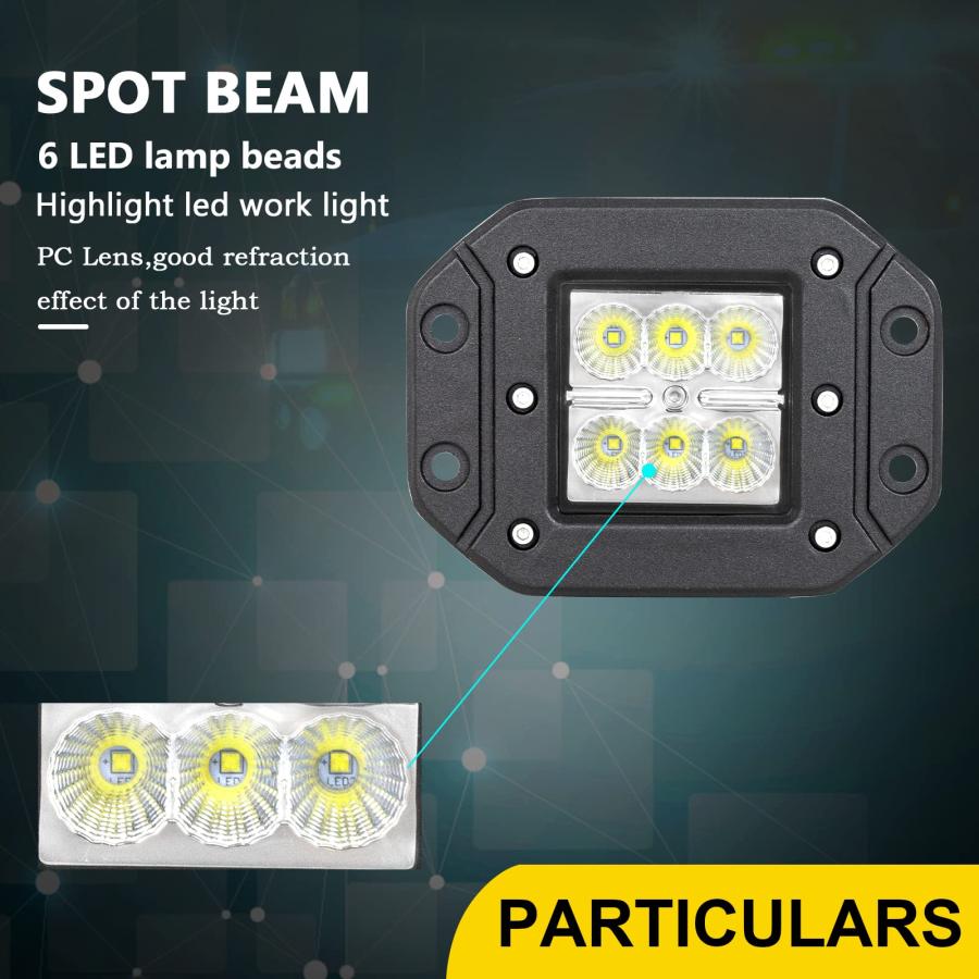Willpower LEDライトバー 3インチ 防水 スポットLEDライトバー 作業灯 LEDポッド キューブライト 運転 フォグ 並行輸入品の画像