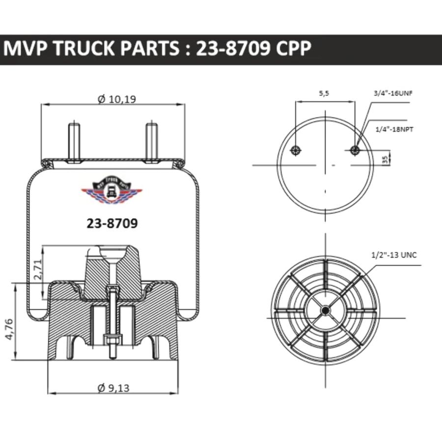 MVPTruckParts エンジンエアスプリングバッグ 交換用 Hendrickson AAT 23Kモデル Intraax \u0026 並行輸入品_9