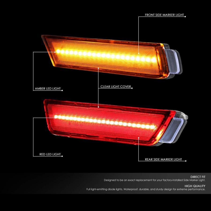 4Pcs LED Front+Rear Bumper Corner Side Marker Light Lamps Compat 並行輸入品の画像