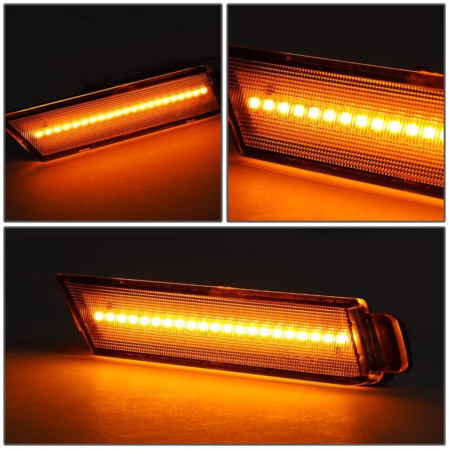 4Pcs LED Front+Rear Bumper Corner Side Marker Light Lamps Compat 並行輸入品の画像