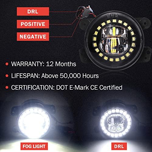 AUDEXEN 4 Inch Led Fog Light with White Halo Ring/Fog lights Pro 並行輸入品の画像