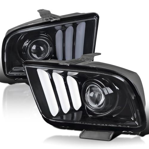 【並行輸入品】SPEC D TUNING プロジェクターヘッドライト スモークレンズ 2005 2009 Ford Mustang対応 左右ペアの画像