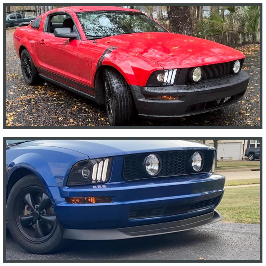 【並行輸入品】SPEC D TUNING プロジェクターヘッドライト スモークレンズ 2005 2009 Ford Mustang対応 左右ペアの画像