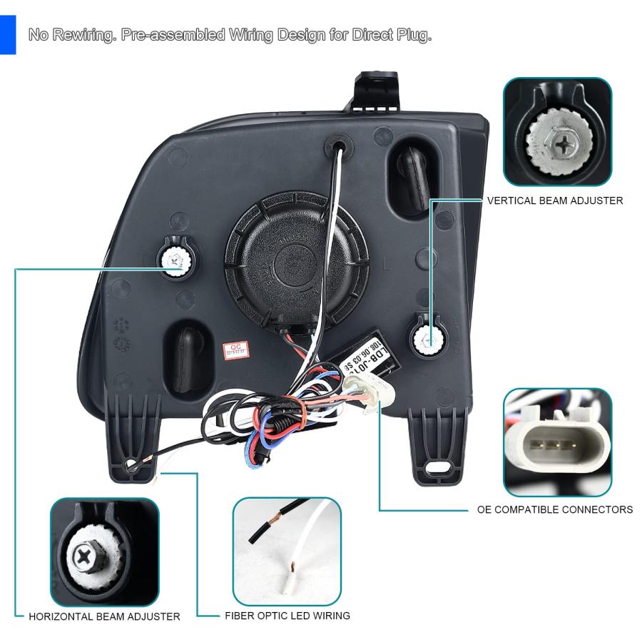 【並行輸入品】SPEC D TUNING プロジェクターヘッドライト スモークレンズ 2005 2009 Ford Mustang対応 左右ペアの画像