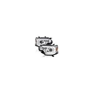 【並行輸入品】Spec D Tuning LEDライトバー クロームハウジング クリアレンズ プロジェクターヘッドライト 2012 2015 トの画像