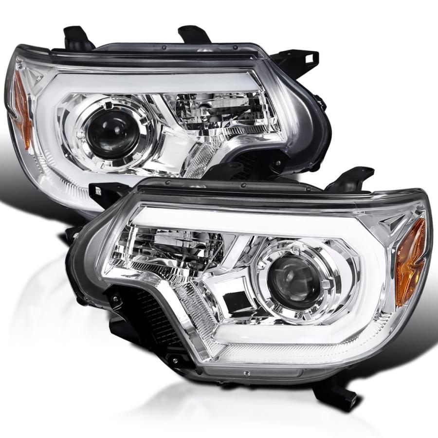 【並行輸入品】Spec D Tuning LEDライトバー クロームハウジング クリアレンズ プロジェクターヘッドライト 2012 2015 トの画像