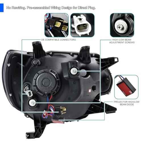 【並行輸入品】Spec D Tuning LEDライトバー クロームハウジング クリアレンズ プロジェクターヘッドライト 2012 2015 トの画像