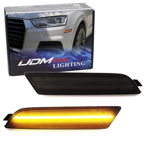 【並行輸入品】iJDMTOY スモークレンズ アンバー フルLED バンパー サイドマーカー ライトキット 2015 2018 アウディ Q3と