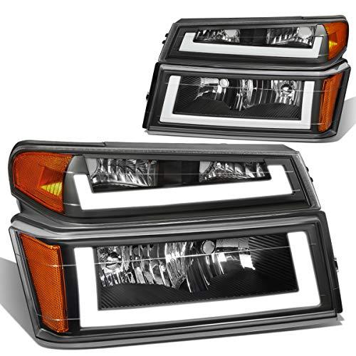 ブラックハウジングアンバーコナーLEDDRLヘッドライト+ウィンカーランプ4個セット シボレーコロラド04 12用 Auto Dy 並行輸入品の画像