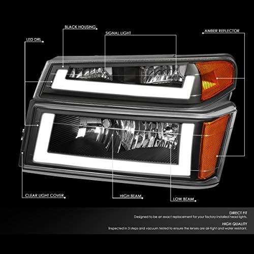 ブラックハウジングアンバーコナーLEDDRLヘッドライト+ウィンカーランプ4個セット シボレーコロラド04 12用 Auto Dy 並行輸入品の画像