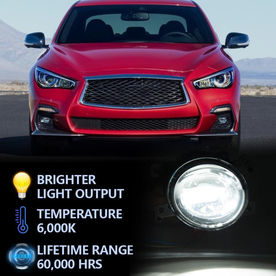 【並行輸入品】G PLUS フロントバンパーマウントフォグライトアセンブリ交換用 2015 2017 Infiniti Q50 QX50 QX6の画像