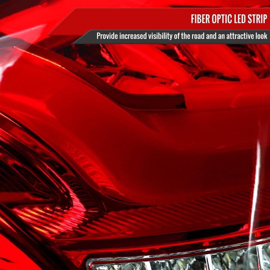 Carpartsinnovate キャデラック用 03 07 CTS レッド/クリア LED バー パーキング テールライト リア 並行輸入品の画像
