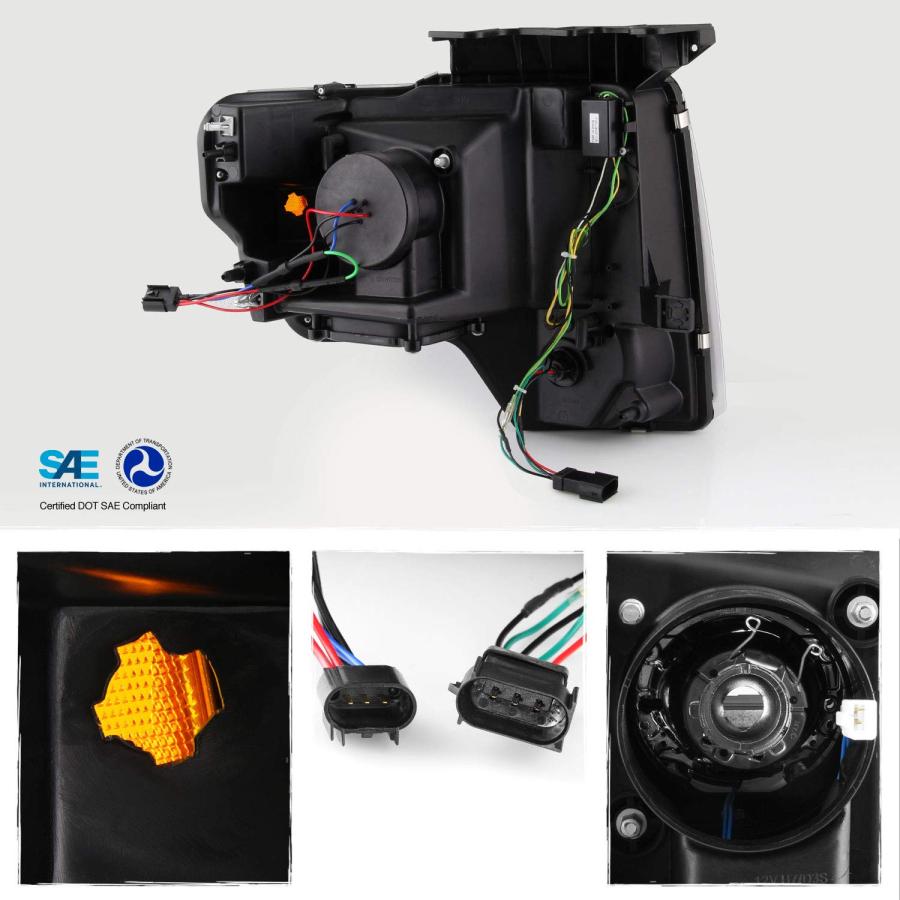【並行輸入品】AKKON   2009 2014 フォード F 150 スイッチバック LEDチューブ ウィンカー DRL [ハロゲンタイプ]の画像