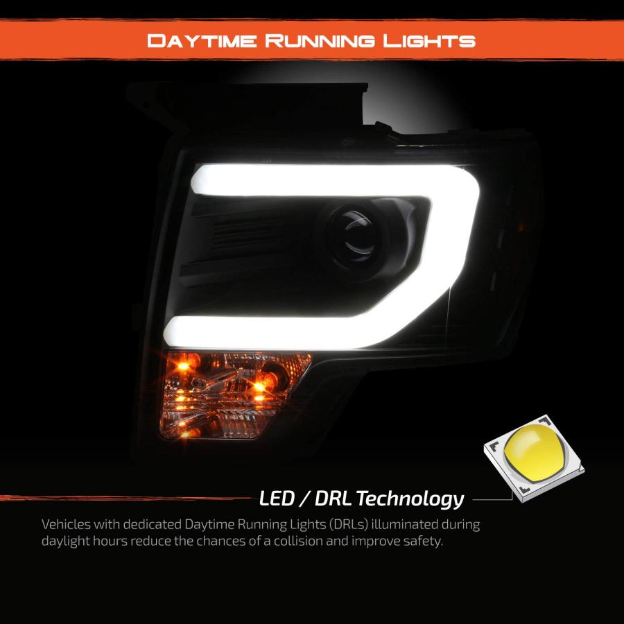 【並行輸入品】AKKON   2009 2014 フォード F 150 スイッチバック LEDチューブ ウィンカー DRL [ハロゲンタイプ]の画像
