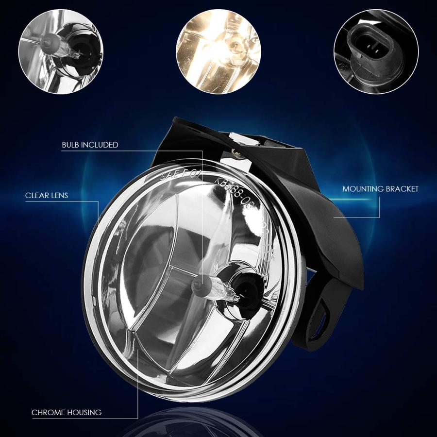 OE Style Clear Lens Bumper Fog Light/Lamp Compatible with Chrysl 並行輸入品の画像