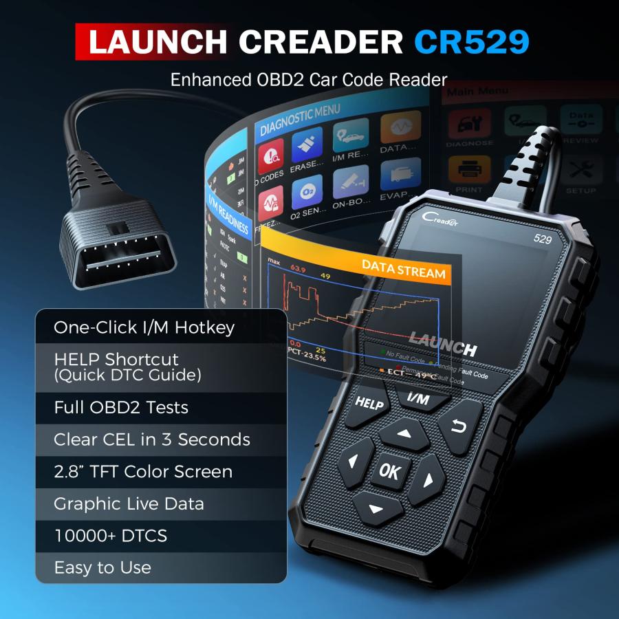 LAUNCH CR529 OBD2 診断機 自動車用 故障診断機 チェックエンジン