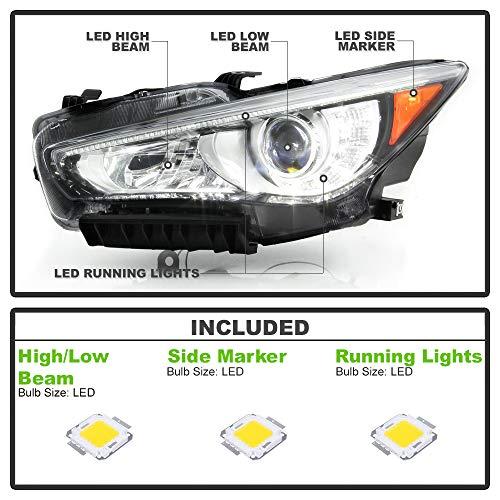 ACANII   For 2014 2017 Infiniti Q50 w/o AFS OE Style LED DRL Proj 並行輸入品の画像