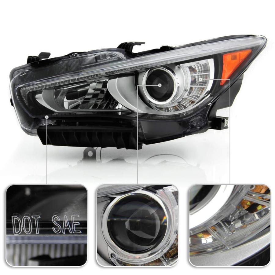 ACANII   For 2014 2017 Infiniti Q50 w/o AFS OE Style LED DRL Proj 並行輸入品の画像