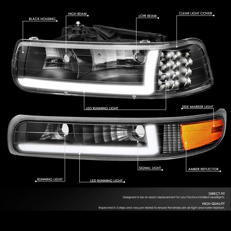 【並行輸入品】DNA MOTORING HL LB CSIL99 BK AM ブラック アンバー ペア LED DRL ヘッドライト バンパーの画像