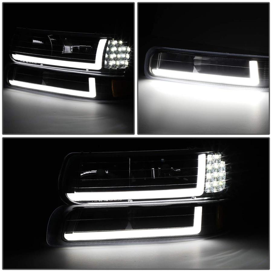 【並行輸入品】DNA MOTORING HL LB CSIL99 BK AM ブラック アンバー ペア LED DRL ヘッドライト バンパーの画像