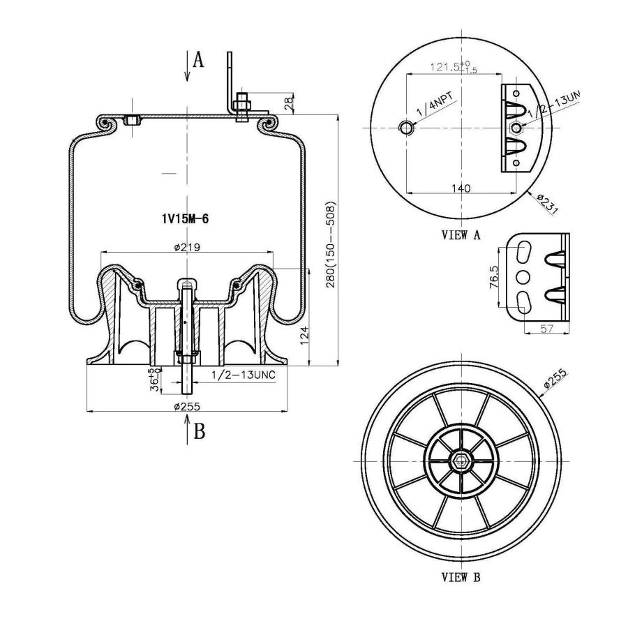 Fortpro Air Spring Replaces 8829, 1R12 615 | F245597 並行輸入品_3