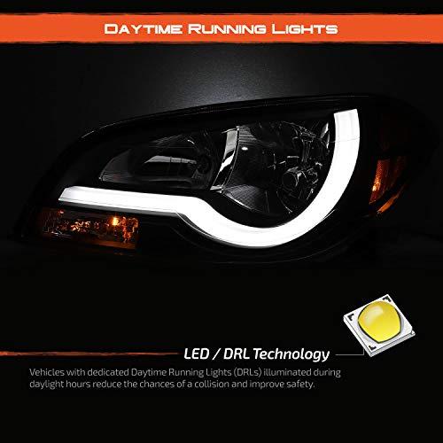 【並行輸入品】2008 2012 Chevy Malibu LEDライトチューブヘッドライトヘッドランプに適合   ブラックハウジングアセンブリの画像
