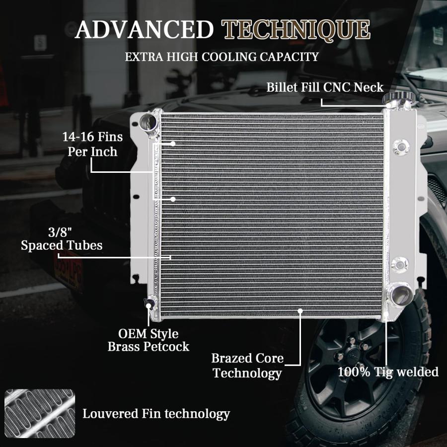 OzCoolingParts 4 Row Core Aluminum Radiator + 14" Fan w/Louver S 並行輸入品｜wid-grab｜10