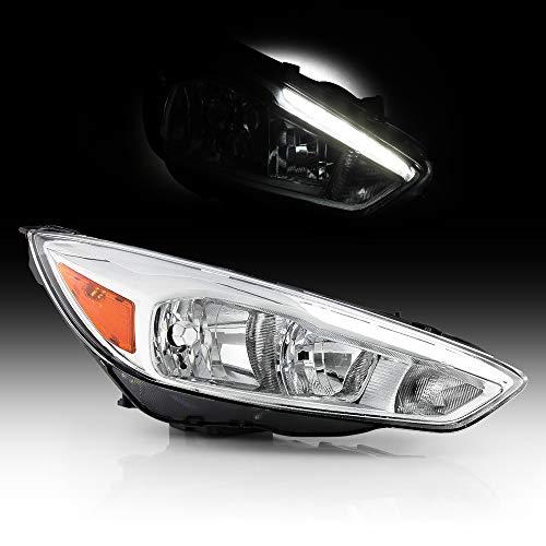 【並行輸入品】ACANII [ハロゲンタイプクロムハウジングw/LED DRL] 2015 2018 フォード フォーカス ヘッドライト ヘ_1