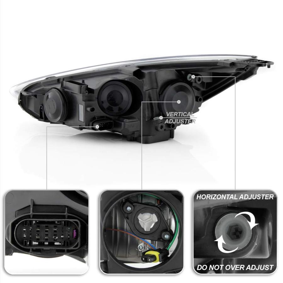 【並行輸入品】ACANII [ハロゲンタイプクロムハウジングw/LED DRL] 2015 2018 フォード フォーカス ヘッドライト ヘ_6