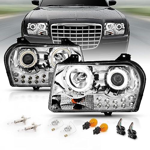 AmeriLite 2005 2010 Chrysler 300 クローム 交換用ヘッドライトアセンブリ ハロゲン プロジェクター 並行輸入品の画像