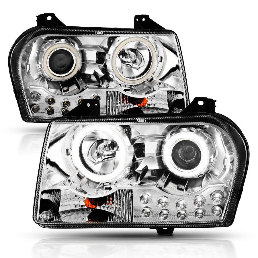 AmeriLite 2005 2010 Chrysler 300 クローム 交換用ヘッドライトアセンブリ ハロゲン プロジェクター 並行輸入品の画像