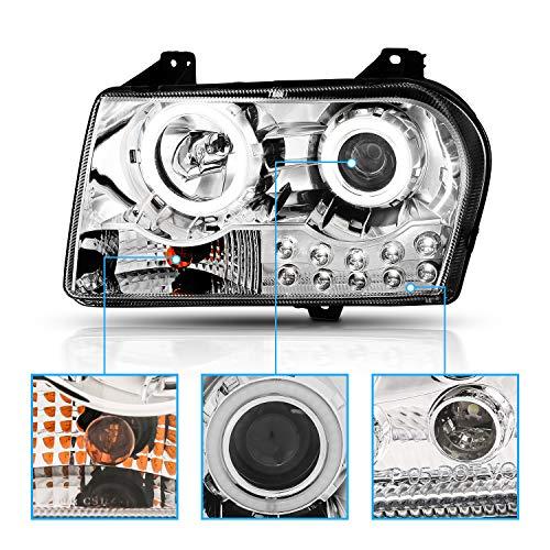 AmeriLite 2005 2010 Chrysler 300 クローム 交換用ヘッドライトアセンブリ ハロゲン プロジェクター 並行輸入品の画像