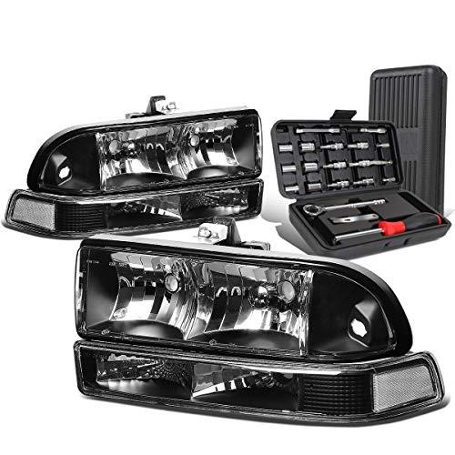 Auto Dynasty Black Housing Clear Corner Headlight w/Bumper Lamps 並行輸入品_1