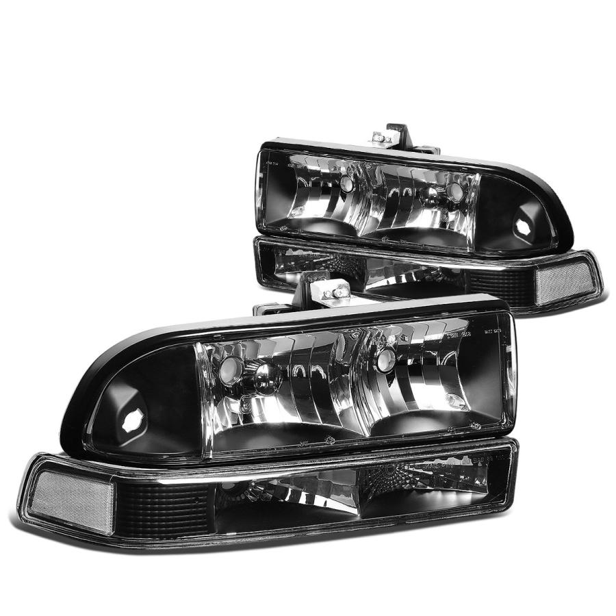 Auto Dynasty Black Housing Clear Corner Headlight w/Bumper Lamps 並行輸入品_3