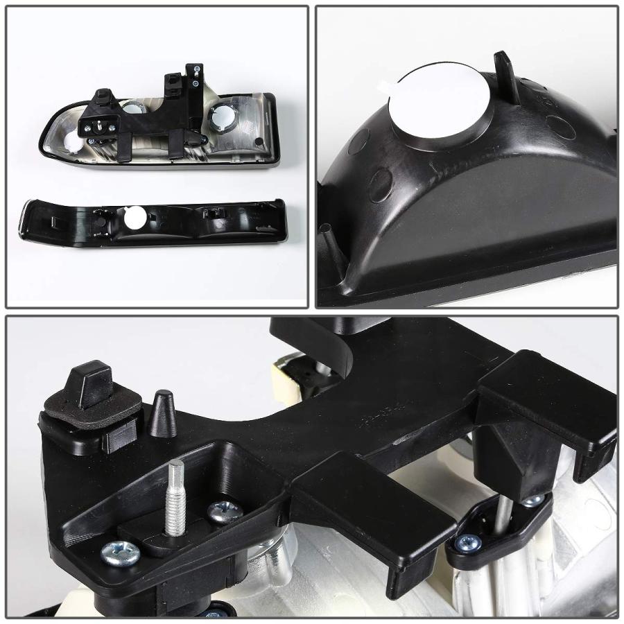 Auto Dynasty Black Housing Clear Corner Headlight w/Bumper Lamps 並行輸入品_9