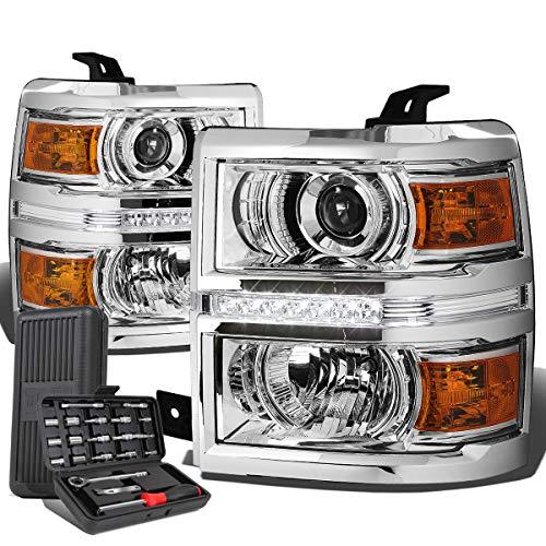 【並行輸入品】 Auto Dynasty LED DRL Chrome Housing Amber Corner Projector Headlの画像