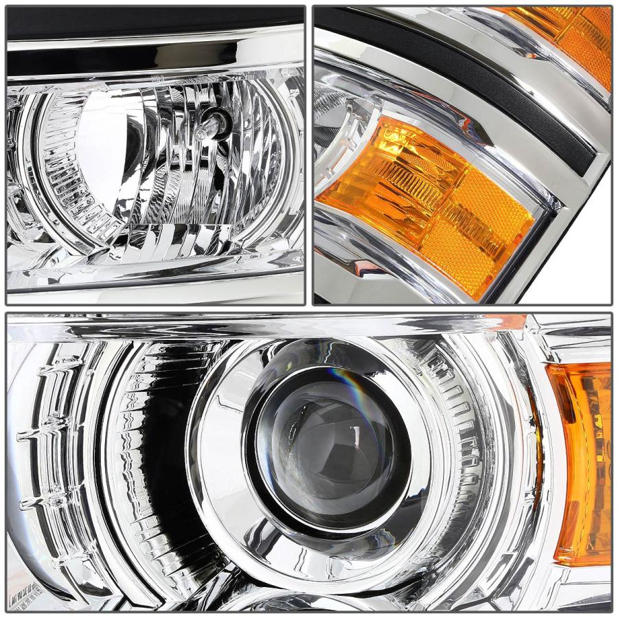 【並行輸入品】 Auto Dynasty LED DRL Chrome Housing Amber Corner Projector Headlの画像