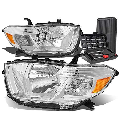 【並行輸入品】クロムハウジング アンバー コーナーヘッドライトランプ+ツールキット Highlander XU40 08 10対応 Auto Dの画像