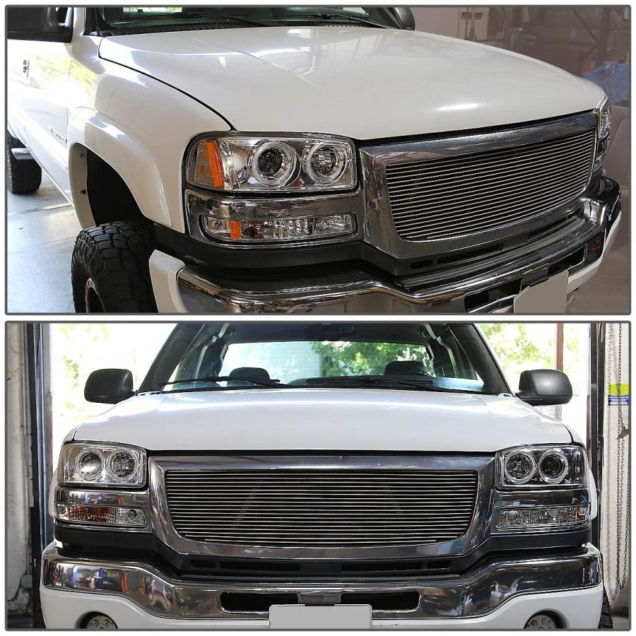 Auto Dynasty LED Twin Halo Chrome Amber Corner Projector Headlig 並行輸入品の画像