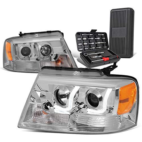【並行輸入品】 Auto Dynasty Dual LED DRL L Bar Projector Chrome Amber Corner Heの画像
