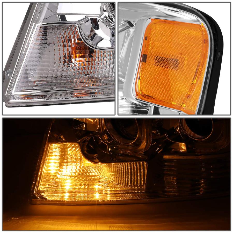 【並行輸入品】 Auto Dynasty Dual LED DRL L Bar Projector Chrome Amber Corner Heの画像