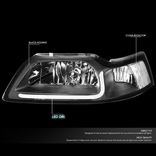 【並行輸入品】LED DRL Lバー ブラックハウジング クリアコーナープロジェクターヘッドライトランプ+ツールキット フォードマスタング99_4