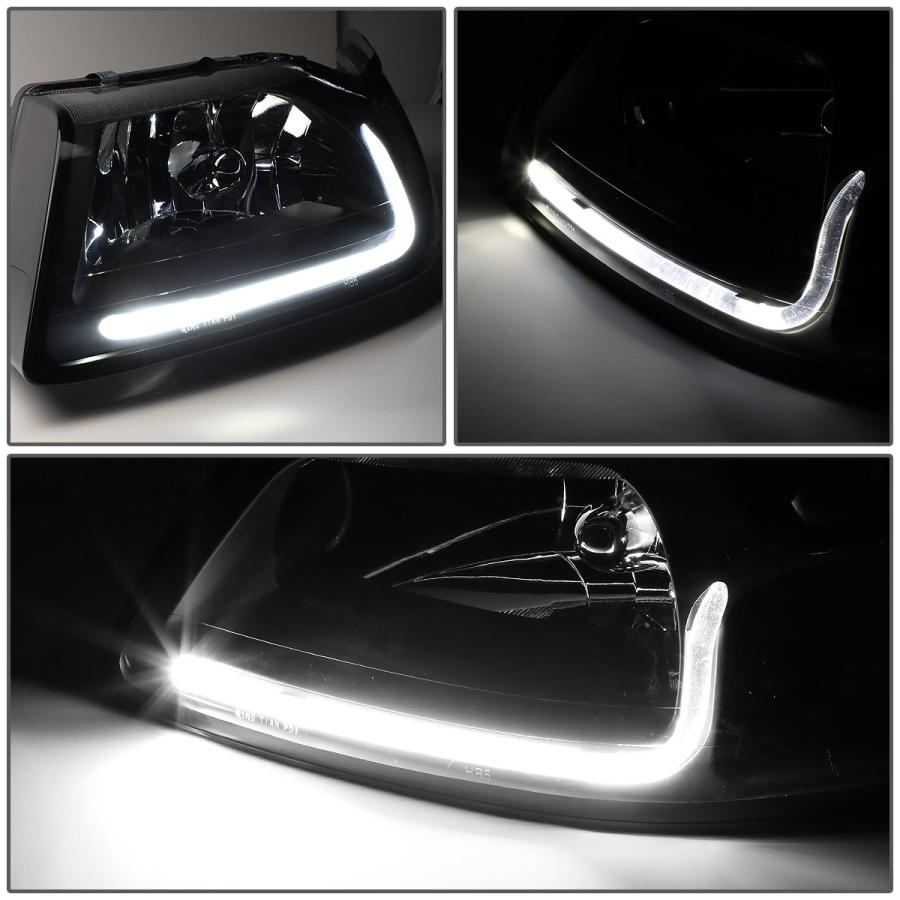 【並行輸入品】LED DRL Lバー ブラックハウジング クリアコーナープロジェクターヘッドライトランプ+ツールキット フォードマスタング99_6
