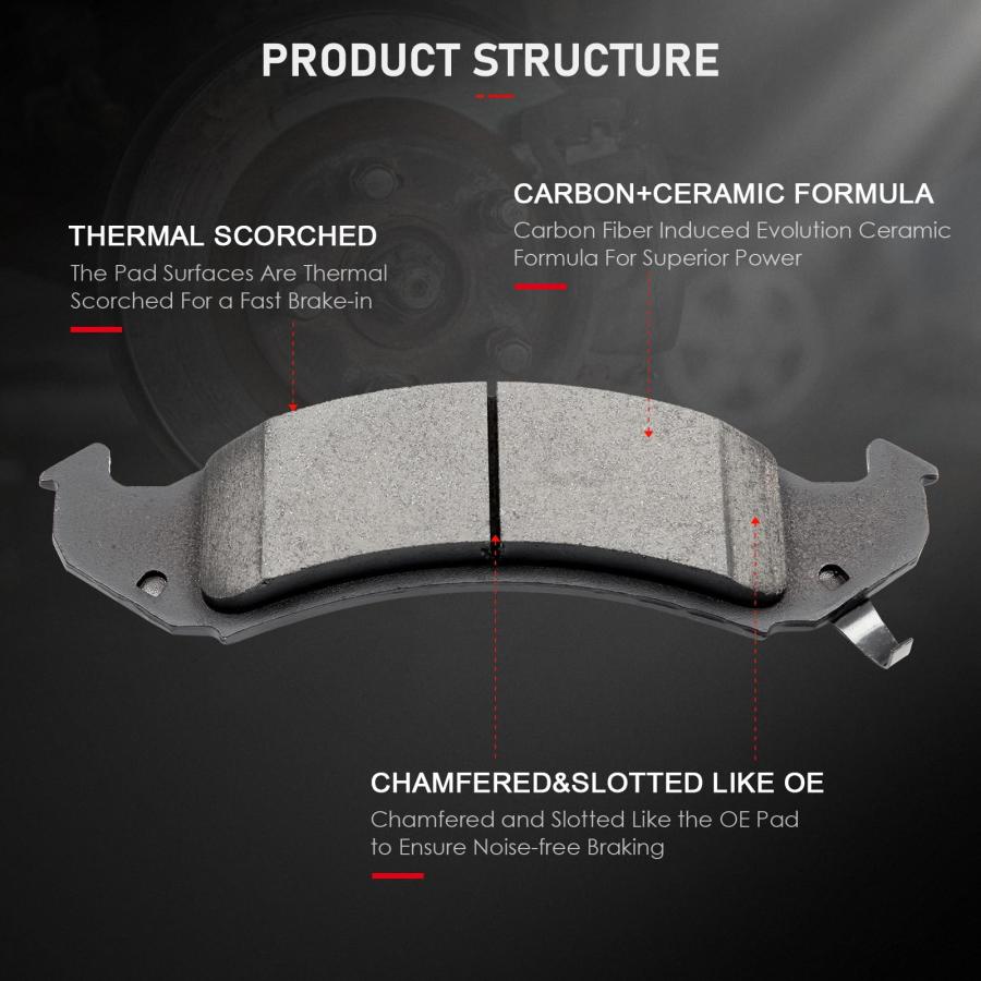 cciyu D623 Front Ceramic Brake Pads Kits 4pcs fit For Buick LeSa 並行輸入品の画像