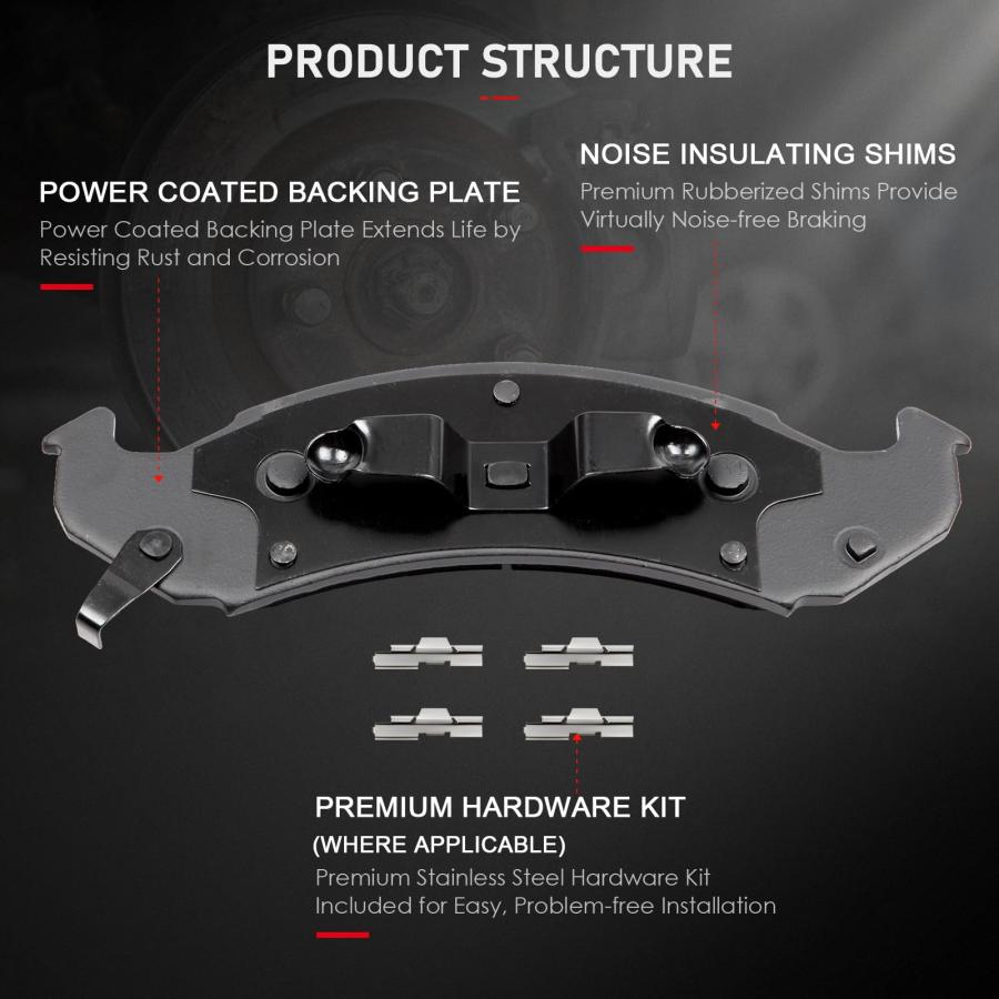 cciyu D623 Front Ceramic Brake Pads Kits 4pcs fit For Buick LeSa 並行輸入品の画像