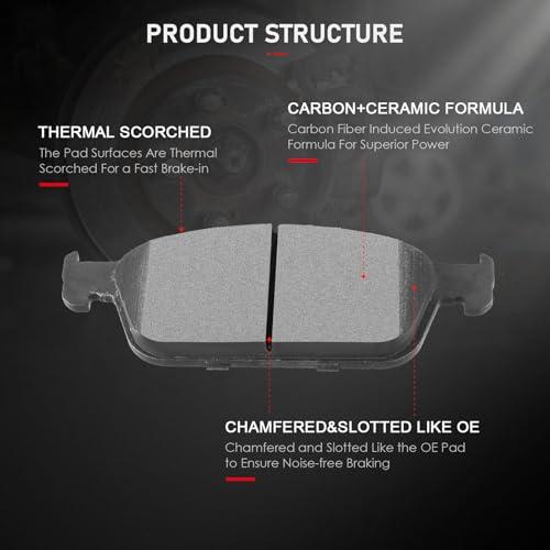 cciyu D1645 D1095 Front Rear Ceramic Brake Pads Kit 8pcs fit For 並行輸入品_4
