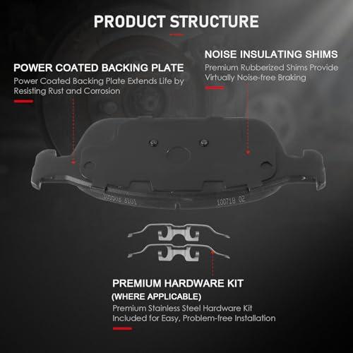 cciyu D1645 D1095 Front Rear Ceramic Brake Pads Kit 8pcs fit For 並行輸入品_7